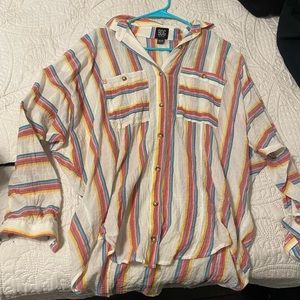 Striped Button Up Blouse